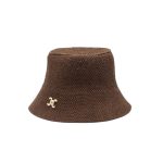 Braided Straw Bucket Hat - Brown