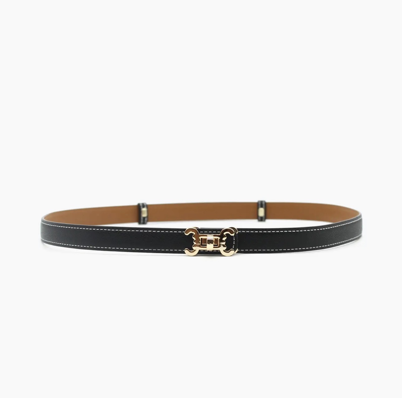 Screenshot Slim Leather Belt - Black - Image 1