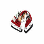 Printed Square Scarf – Polka Dot Pattern Red